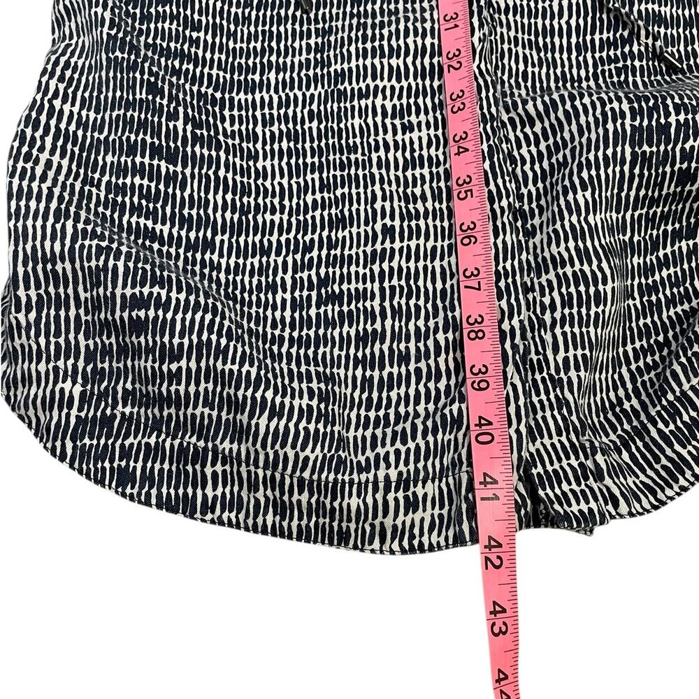 Ann Taylor Linen Rayon Button Front Shirt Dress Blue White Sz Small Classic Chic - Picture 10 of 12